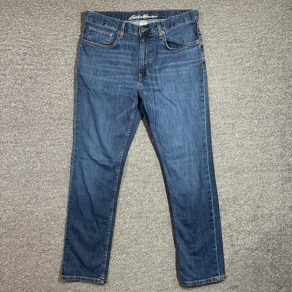 Eddie Bauer Mens Slim Fit Jeans 34x32 Medium Wash Blue Stretch Denim Pants